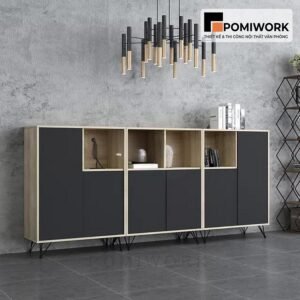 Tủ tài liệu văn phòng hiện đại – Tủ hồ sơ kết hợp kệ trưng bày