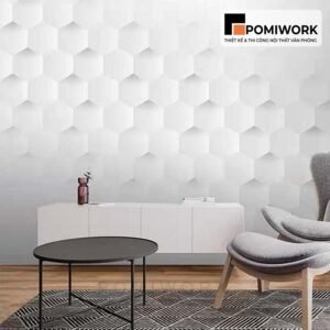Vách ốp tường 3D lục giác - Tạo điểm nhấn sang trọng cho văn phòng