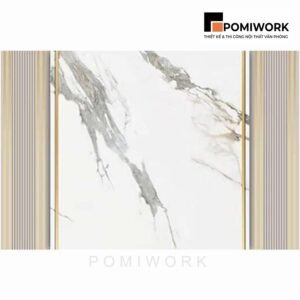 Vách ốp tường đá vân mây - Thiết kế sang trọng cho quầy lễ tân văn phòng