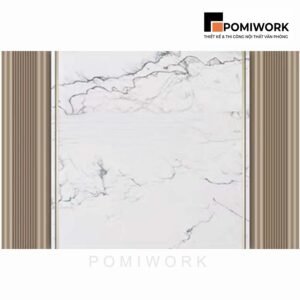 Vách ốp tường đá vân mây - Thiết kế sang trọng cho quầy lễ tân văn phòng