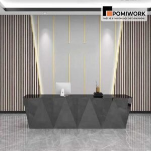 Vách ốp tường văn phòng – Thiết kế sang trọng cho quầy lễ tân hiện đại