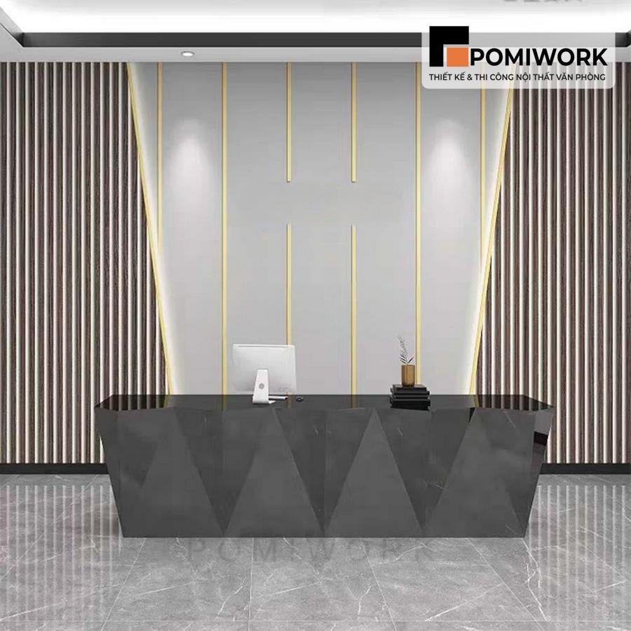 vach op tuong van phong Vách ốp tường văn phòng – Thiết kế sang trọng cho quầy lễ tân hiện đại