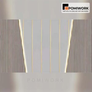 Vách ốp tường văn phòng – Thiết kế sang trọng cho quầy lễ tân hiện đại