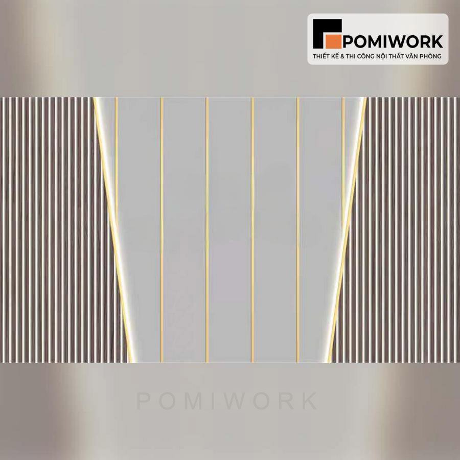 vach op tuong van phong Vách ốp tường văn phòng – Thiết kế sang trọng cho quầy lễ tân hiện đại